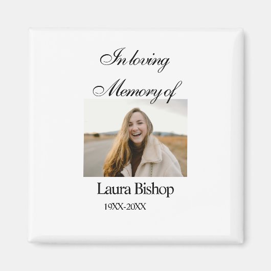 葬儀の記念の愛情の中で年を追加 マグネット (正面)