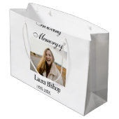 葬儀の記念の愛情の中で年を追加 ラージペーパーバッグ (裏面アングル)