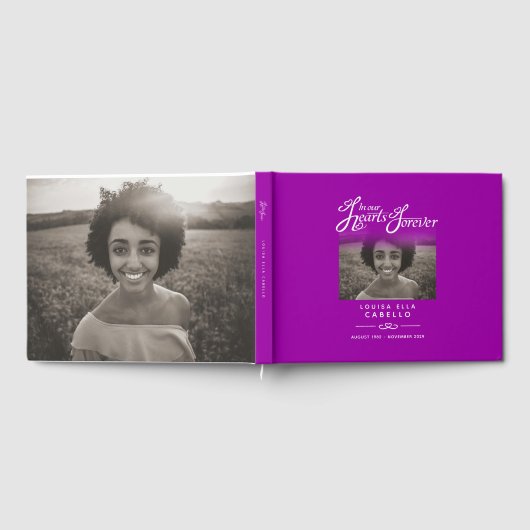 葬儀の記念の本を私たちのハートで ゲストブック (全面)