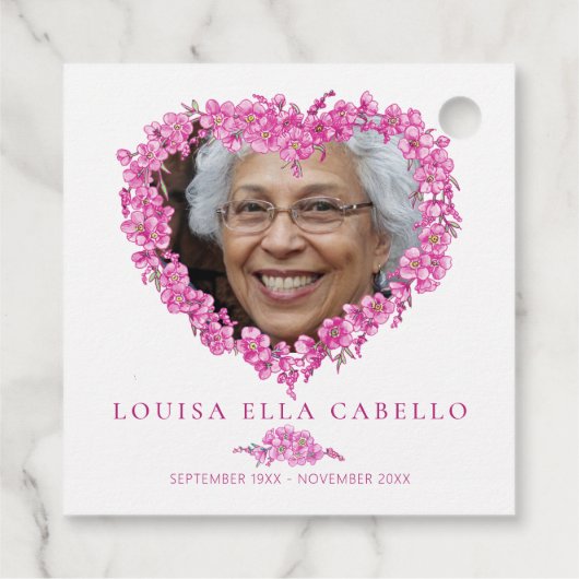 葬儀の記念忘れ贈り物ピンク・メ・not・シード フェイバータグ (裏面)