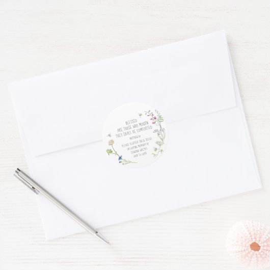 葬儀の記念贈り物の山花の散布シード ラウンドシール (封筒)