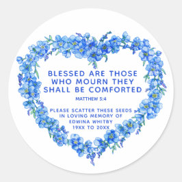 葬儀の記念贈り物の青いリース散布シード ラウンドシール