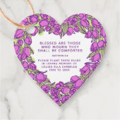 葬儀の記念贈答植物のチューリップ球根メッセージカード フェイバータグ (正面)