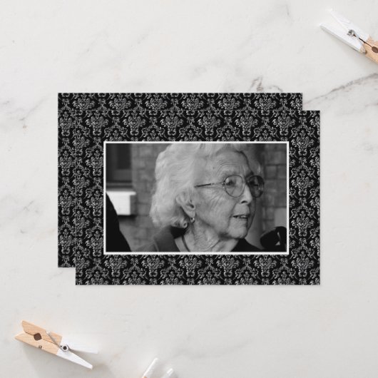 葬儀の記憶の死の通知の写真カード カード (正面/裏面インサイチュ)