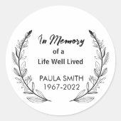 葬儀の贈り物を愛する記念碑の思い出として ラウンドシール (正面)