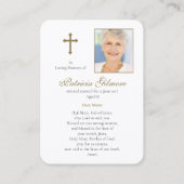 葬儀の追悼記念祈りの言葉の同情カード 名刺 (裏面)