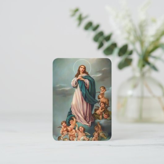 葬儀の追悼記念祈りの言葉の同情カード 名刺 (スタンド正面)