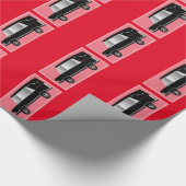 葬儀の霊柩車のギフトの包装紙の赤 ラッピングペーパー (角)