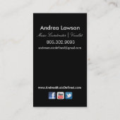 葬儀の音楽調整者のボーカリストの写真 名刺 (裏面)