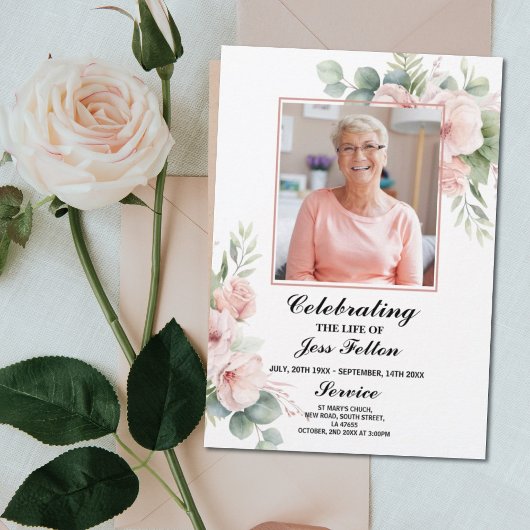 葬儀の順序お祝いパステルフラワー チラシ