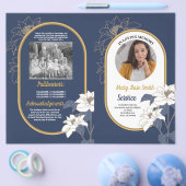 葬儀の順序ライフネイビーホワイトフローラ チラシ (シングル)