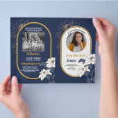 葬儀の順序ライフネイビーホワイトフローラ チラシ (手)