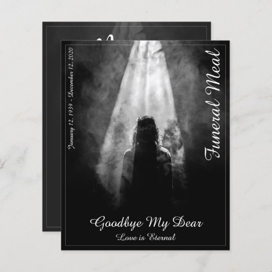 葬儀の食事のメニューカードが明るみに (正面/裏面)