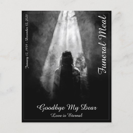 葬儀の食事のメニューカードが明るみに (正面)