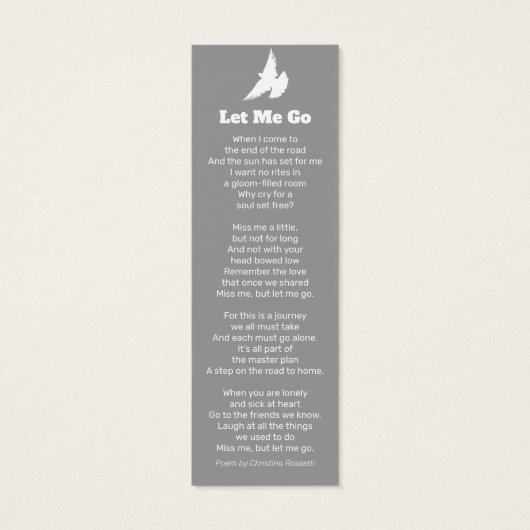 葬儀は白い鳩の詩の写真ブックマークに行かせてくれ (裏面)