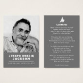 葬儀は白い鳩祈りの言葉詩のグレーのカードを行かせ (正面&裏面)