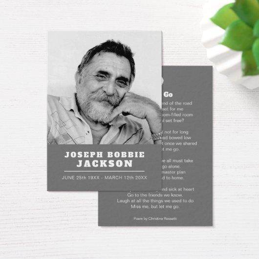 葬儀は白い鳩祈りの言葉詩のグレーのカードを行かせ (デスク)