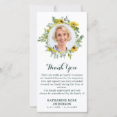 葬儀ひまわりユーカリ写真悔やみや弔慰 サンキューカード (正面)