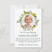 葬儀ひまわりユーカリ写真悔やみや弔慰 サンキューカード (正面)