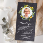 葬儀ひまわりユーカリ石板写真悔やみや弔慰 サンキューカード