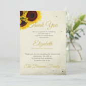 葬儀ひまわり素朴ありがとう サンキューカード (スタンド正面)