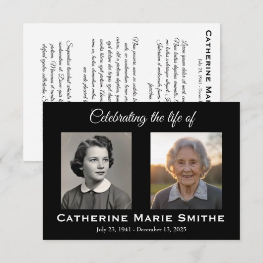 葬儀または追悼会 ダブルイメージ (正面/裏面)