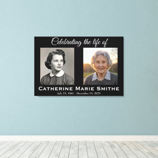 葬儀または追悼会 ダブルイメージ キャンバスプリント (インサイチュ (ウッドフロア))