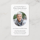 葬儀アメリカンイーグル国旗の祈りの言葉の共感表 名刺 (裏面)