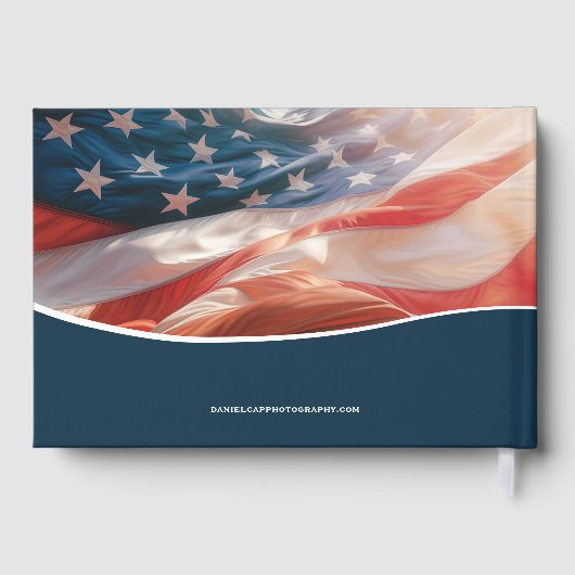葬儀アメリカ国旗の写真 ゲストブック (裏面)
