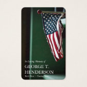 葬儀アメリカ国旗の喪失祈りの言葉共感カード (正面)