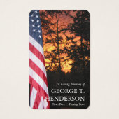 葬儀アメリカ国旗の喪失祈りの言葉共感カード (正面)