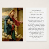 葬儀イエズスの損失時間祈りの言葉同情カード (正面&裏面)