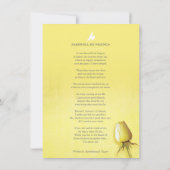 葬儀イエローローズ写真追悼の詩 (裏面)