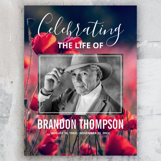 葬儀ウェルカムサインポピー写真記念ポスター ポスター