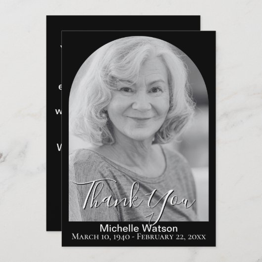 葬儀エレガントアーチフォトサンキューカード サンキューカード (正面/裏面)