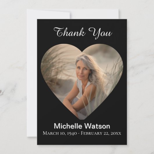 葬儀エレガントハート写真サンキューカード サンキューカード (正面)