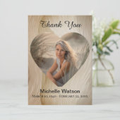 葬儀エレガントハート写真金ゴールドありがとう サンキューカード (スタンド正面)