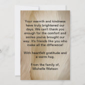 葬儀エレガントハート写真金ゴールドありがとう サンキューカード (裏面)