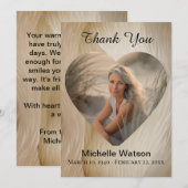 葬儀エレガントハート写真金ゴールドありがとう サンキューカード (正面/裏面)