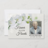 葬儀エレガント後の白オーキッドサンキューカード サンキューカード (裏面)