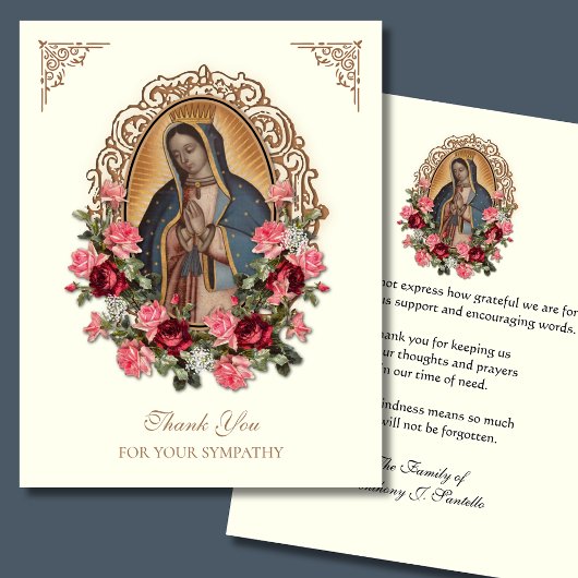 葬儀エレガント悔やみや弔慰グアダルーペ サンキューカード