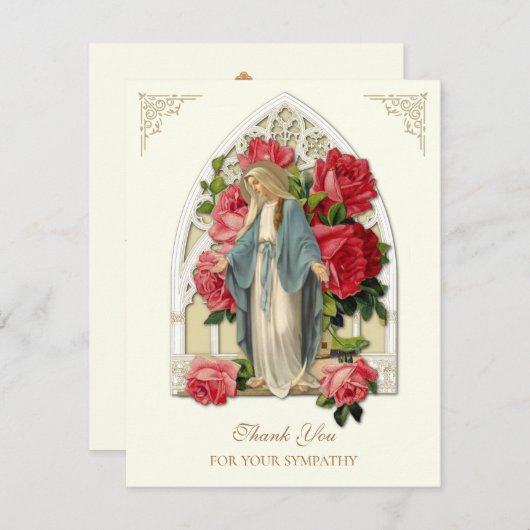 葬儀エレガント悔やみや弔慰宗教感謝 サンキューカード (正面/裏面)