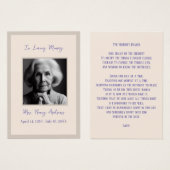 葬儀エレガント法要祈りの言葉カード (正面&裏面)