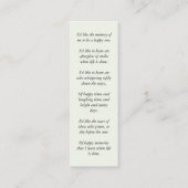 葬儀エレガント用記念ミニブックマークカード スキニー名刺 (裏面)