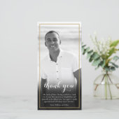 葬儀エレガント白黒フォトスクリプト サンキューカード (スタンド正面)