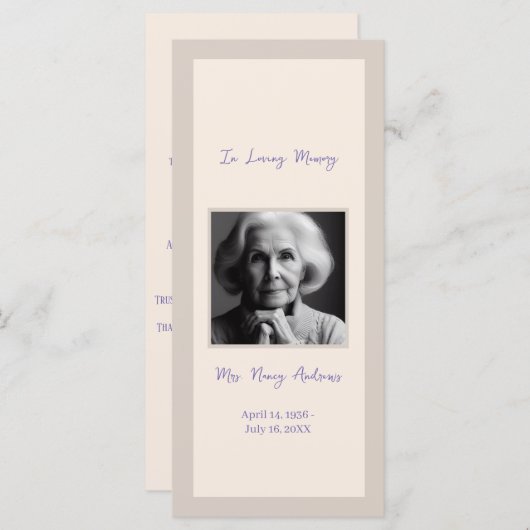 葬儀エレガント記念ブックマークカード (正面/裏面)