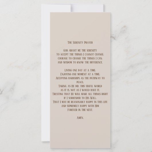 葬儀エレガント記念ブックマークカード (裏面)