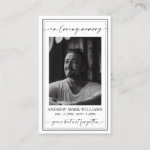 葬儀エレガント記念モダン祈りの言葉写真カード