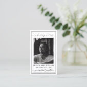 葬儀エレガント記念モダン祈りの言葉写真カード 名刺 (スタンド正面)
