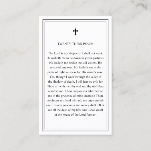 葬儀エレガント記念モダン祈りの言葉写真カード 名刺 (裏面)